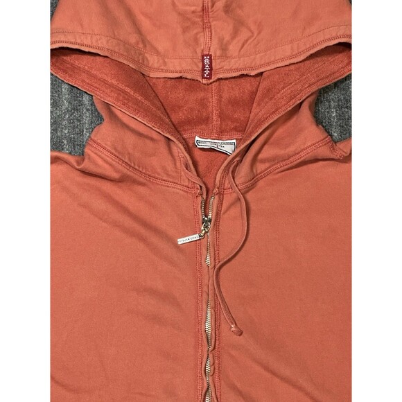 Hard Tail Forever Small Orange Long Sleeve Full Zip Hoodie Distressed‎ Faded - Picture 2 of 7